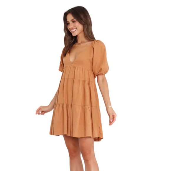 Girl and the Sun Lorey Dress in Tan NWT - Picture 3 of 8